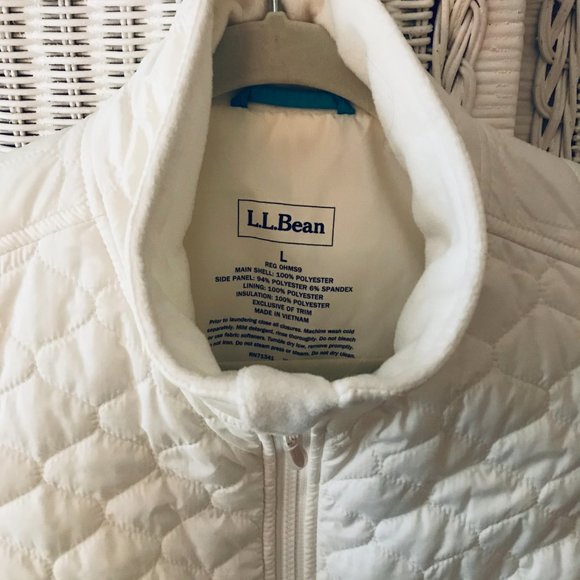 L.L. Bean VEST White Quilted Vest Size L - Picture 2 of 5